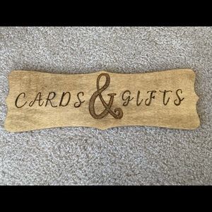 Cards & Gifts Handmade Wood Burned Sign